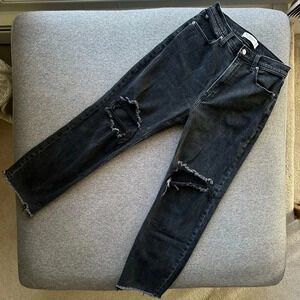 Abercrombie & Fitch The Ankle Straight Ultra High Rise Black Jeans Size 28